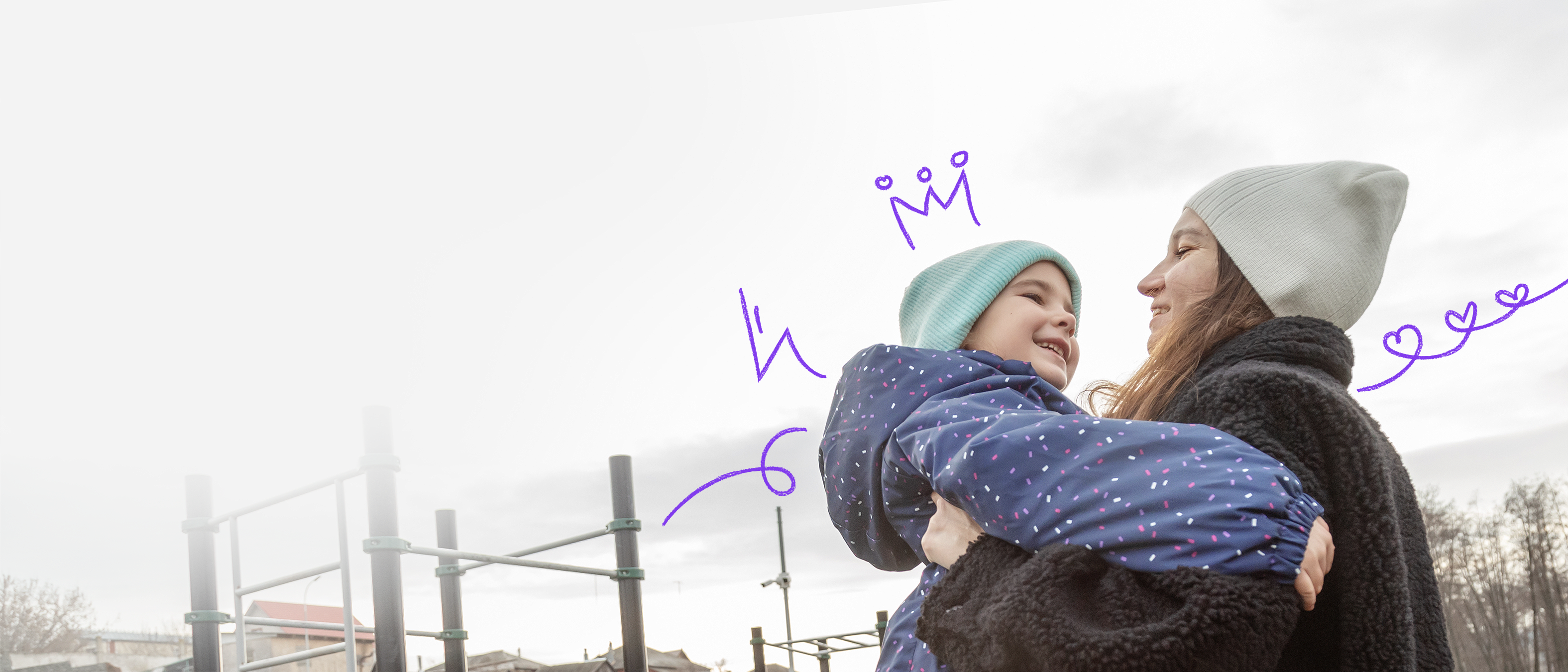 Mother holding child in her arms